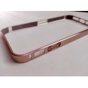 Ochrann&yacute; kovov&yacute; r&aacute;mik pre iPhone 5/5s, strieborno-ružov&yacute;