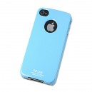 iPhone 4 ochranný zadný kryt + ochranná fólia LCD, blue