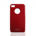 iPhone 4 ochra1nný zadný kryt + ochranná fólia LCD, vínovo červený